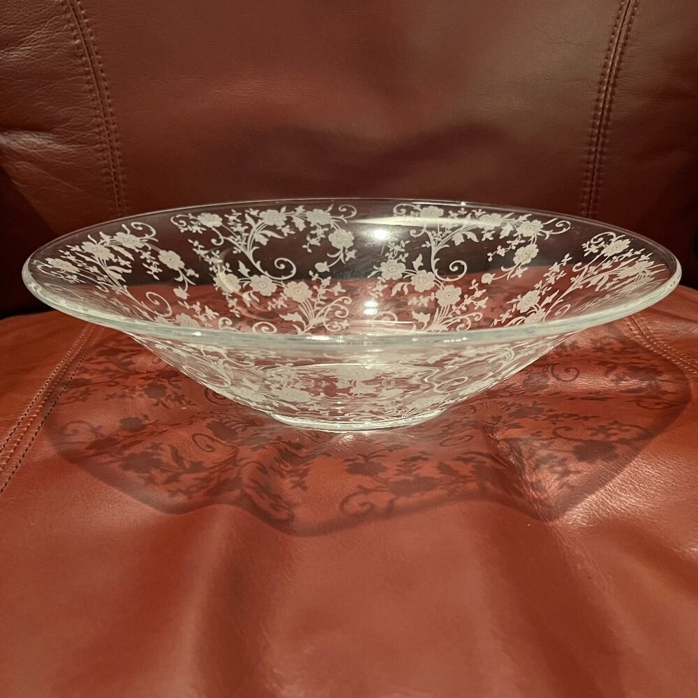 💥Vintage💥  FOSTORIA Etched Crystal Flared Bowl